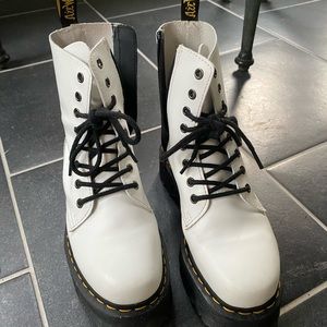 White platform doc martens